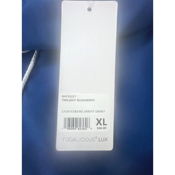 Yogalicious Lux Twilight Blue/White Lightstreme Sprint Shorts XL - Picture 8 of 9